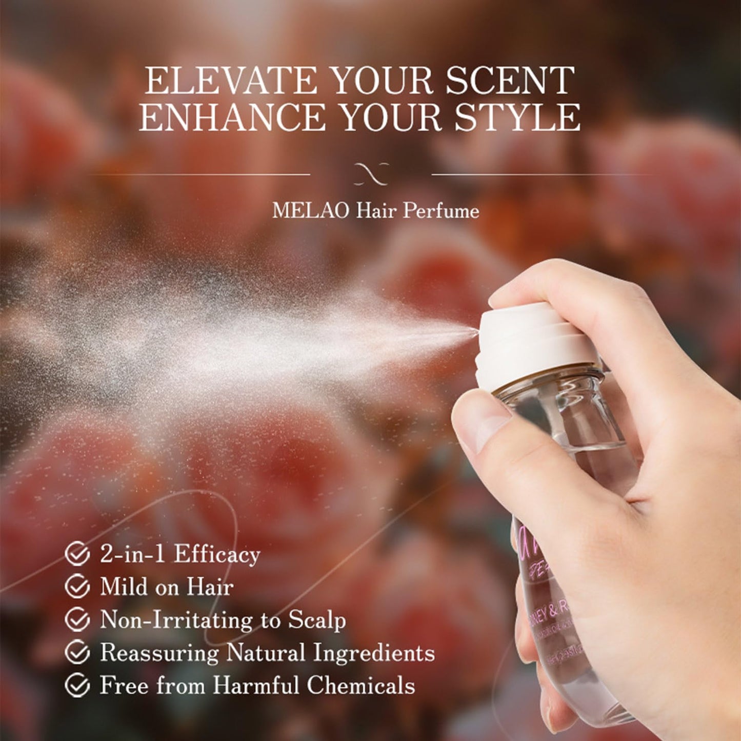 Hair Perfume,Honey & Rose Hair Perfume with Jojoba Oil & Argan Oil for Dry Damaged Hair,Nourish Hair and Shine,Reduce Split Ends and Fight Frizz,Hair Perfume for Women Long Lasting / 2.98 Fl.Oz