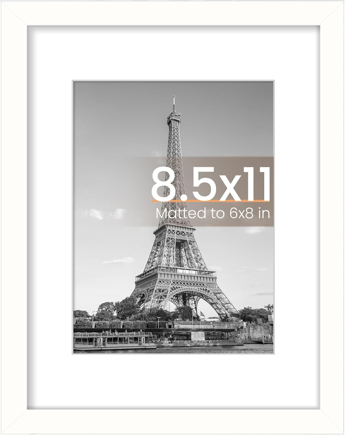 Upsimples 11x14 Picture Frame - Display 8x10 Photos with Mat or 11x14 Without Mat | Black Wall Hanging Frame