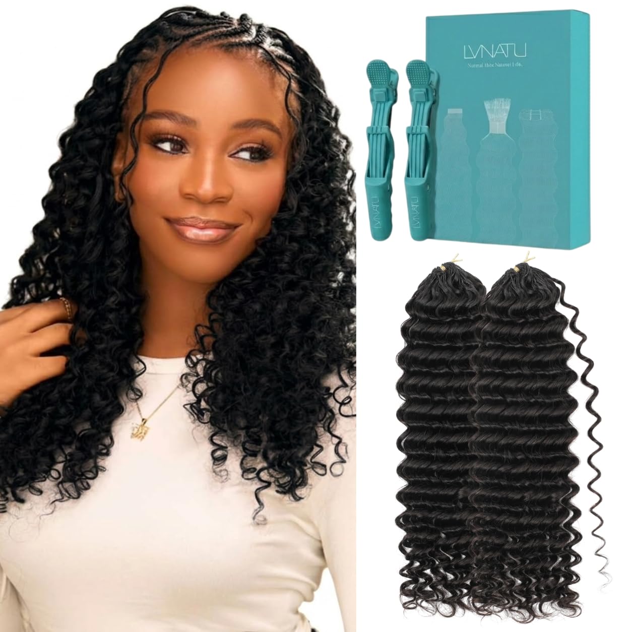 Feather Crochet Human Hair Body Wave - 100% Remy for Boho Braids | 20 Inch, 120g, Pre-Looped