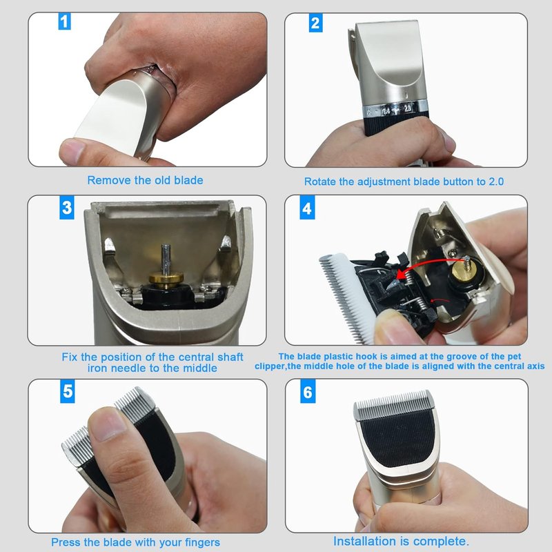 Replacement Blades for Oneisall Low Noise Dog Clippers - Ceramic & Stainless Steel - 2 Pack