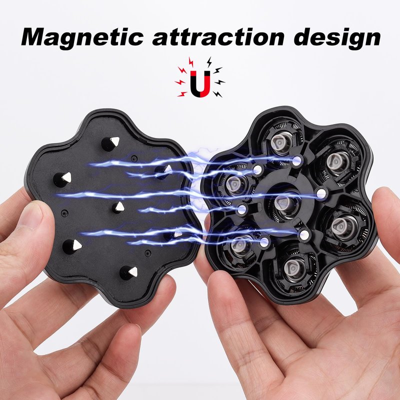 7 Blades Head Shaver Replacement Heads - Magnetic Shaver Replacement Head - Universal Replacement Heads 2pcs