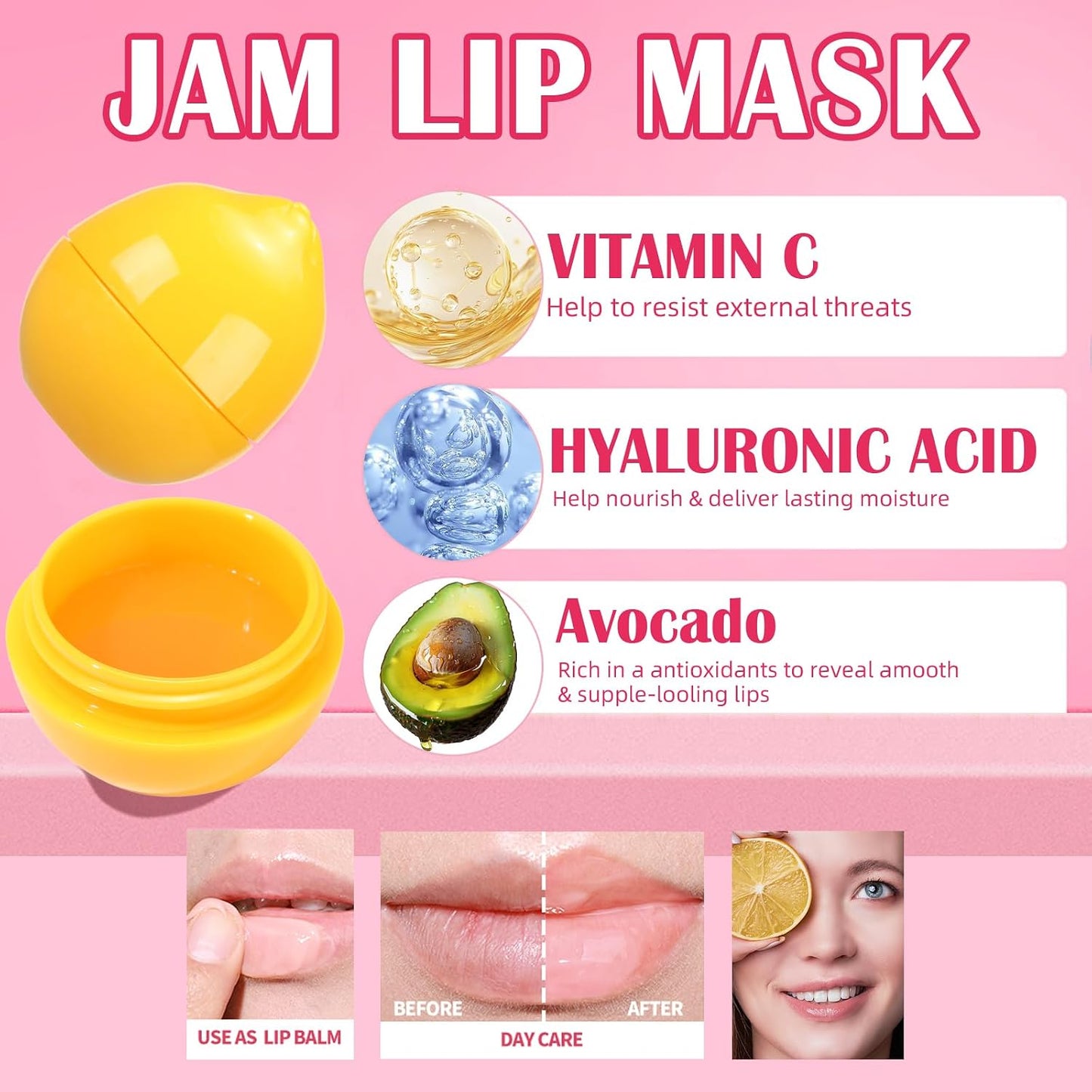 Bee Lip Balm Set - 8 PCS Fruit Flavored Moisturizing Lip Masks | Perfect Gift for Women, Easter & Mother's Day
