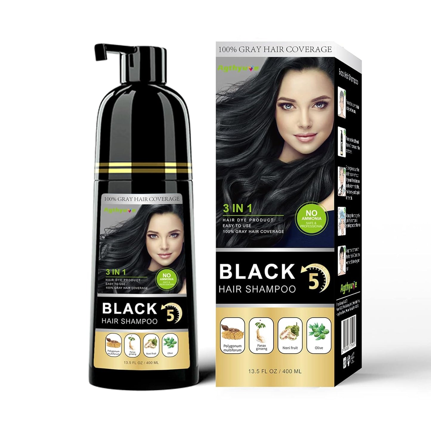 Silver Hair Dye Shampoo - 3 in 1 Instant Color for Men & Women | Long-Lasting Silver Gray, 16.9 Fl Oz