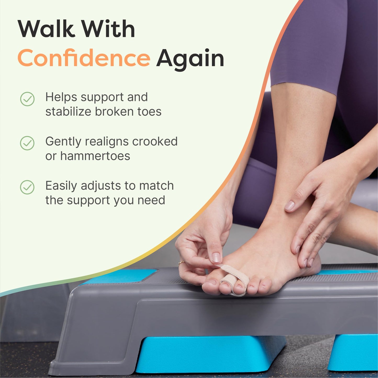 ZenToes Hammer Toe Straightener, Broken Toe Splint & Buddy Wraps, 4 Ct