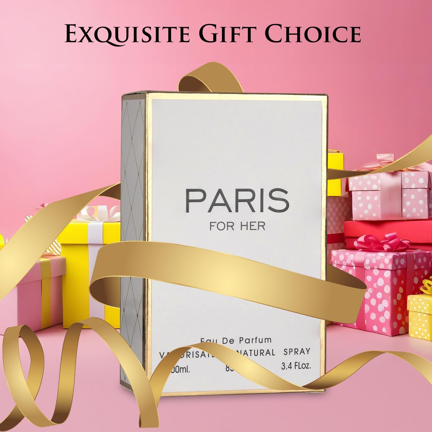 NovoGlow Paris For Her Eau de Parfum Spray Perfume, Fragrance for Women – Daywear Casual Daily Cologne, 3.4 Oz Bottle – Long-Lasting Scent, Ideal Beauty Gift for Birthday, Anniversary