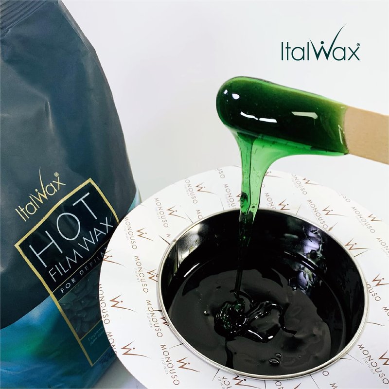 Italwax Classic Line Azulene Hard Wax Beads 1.1 lb (500 g) – Fast Setting Stripless Wax for Coarse Hair & Professional Use – Made in Italy