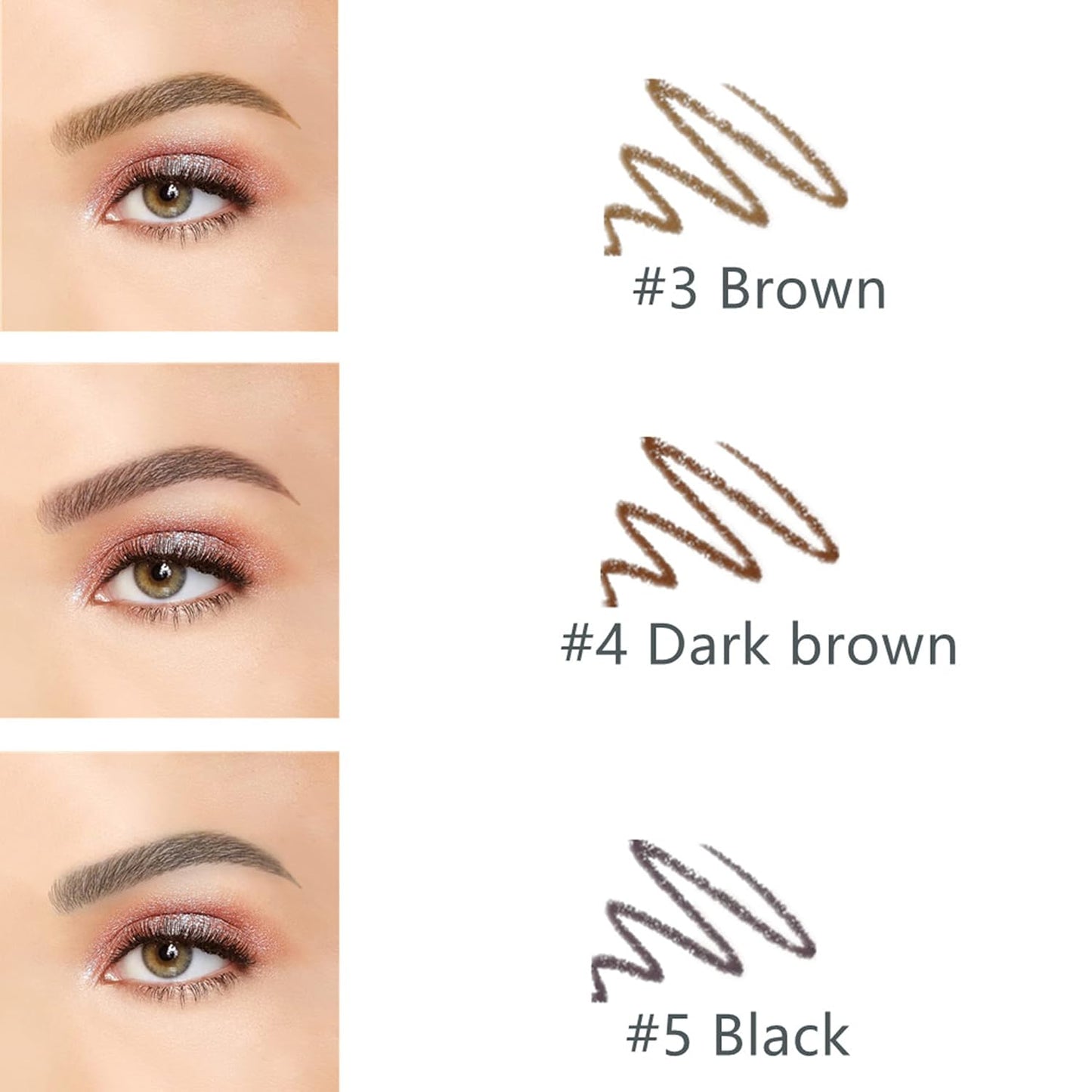 Eyebrow Pencil Set - 3 PCS Waterproof Micro Brow Pencils with Brush & Razor | Ultra-Fine Makeup Tools for Women