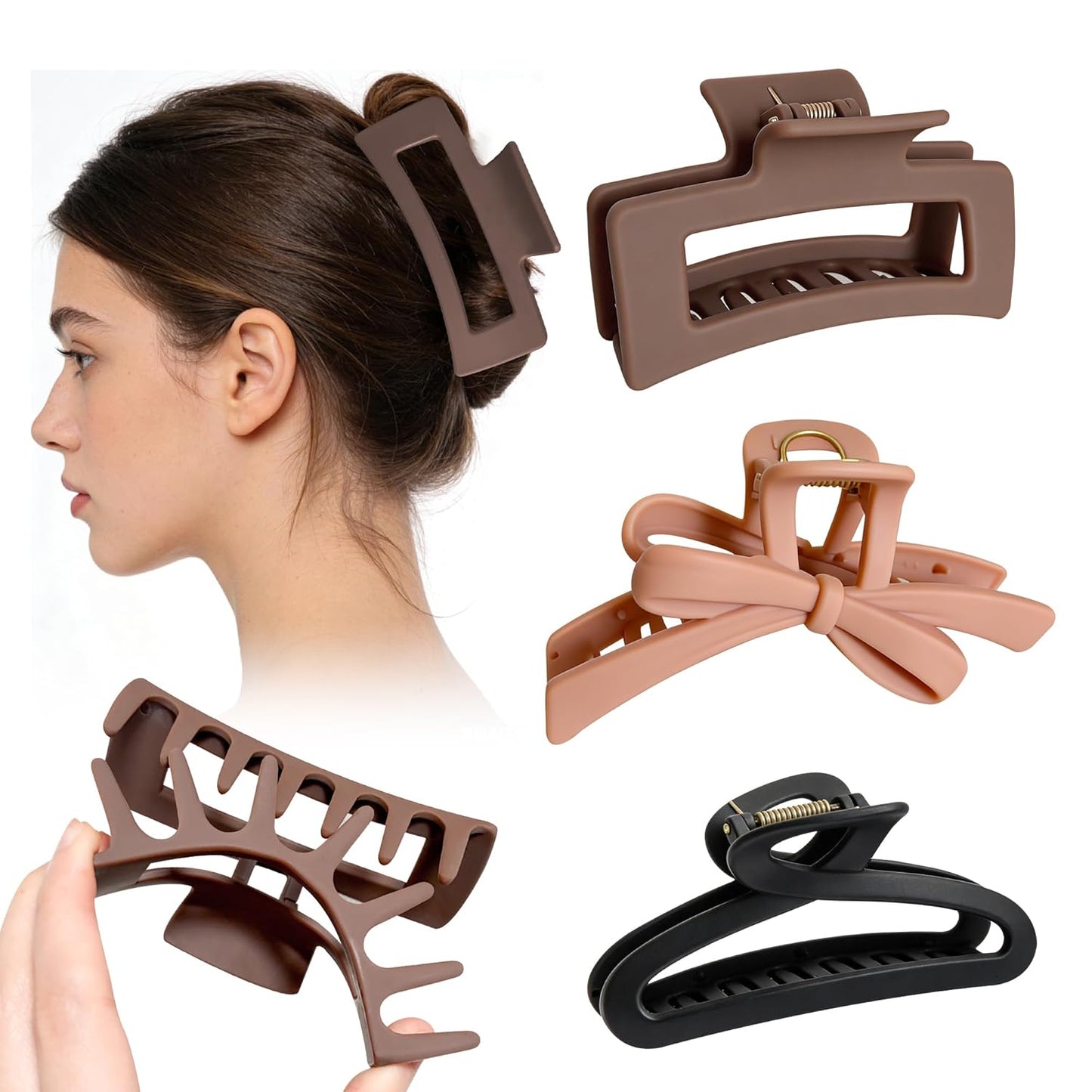 Soft Cloud Claw Clips - 3 Pack Cozy & Flexible Hair Accessories for Women | Perfect for Thin & Thick Hair