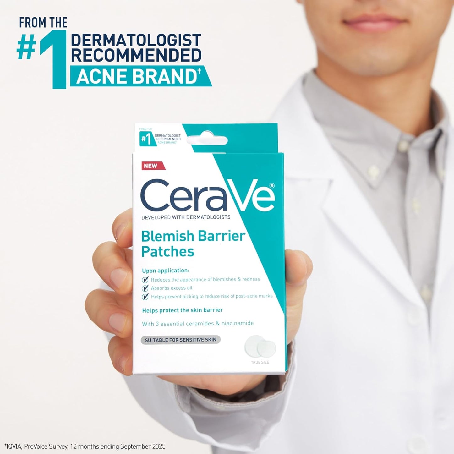 CeraVe Hydrocolloid Blemish Patches - Oil Absorbing Spot Control with Ceramides & Niacinamide | 44 Count, Ultra-Thin, Sensitive Skin Friendly