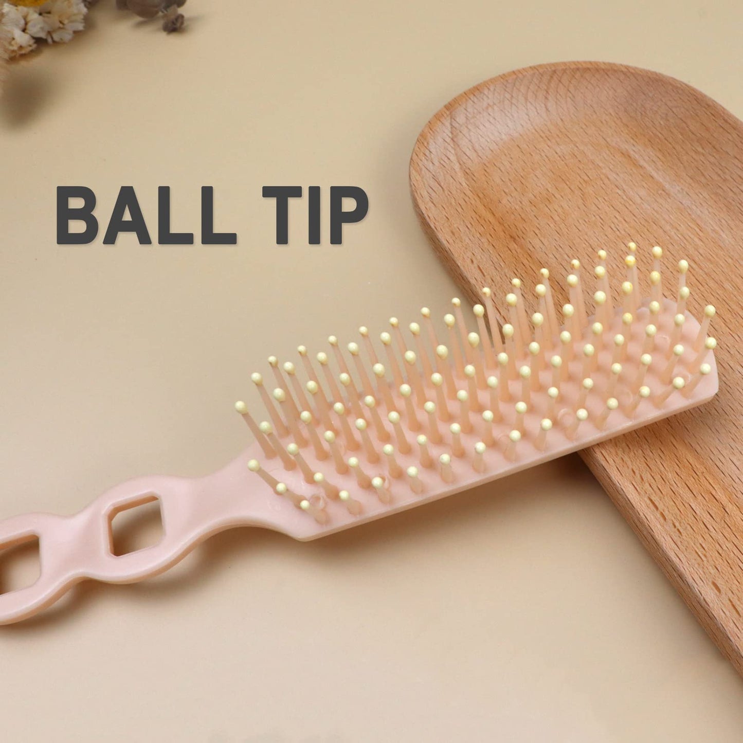 60 Pack Hair Brushes in Bulk for Homeless, Bulk Hair Brush Individually Wrapped for Curly Wavy Hair Blow Drying Styling Detangling Suitable for Shelter, Hotel(Light Orange)