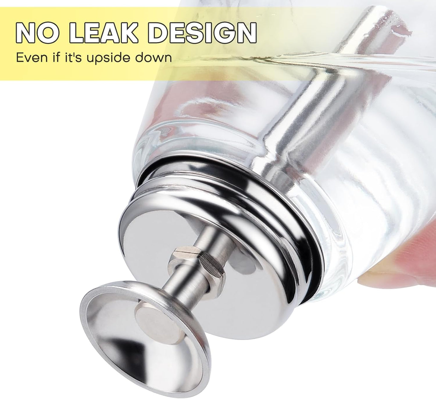 Clear Acetone Pump Dispenser - 6Oz Leak-Proof Glass Bottle for Nail Polish Remover | Makeup Remover