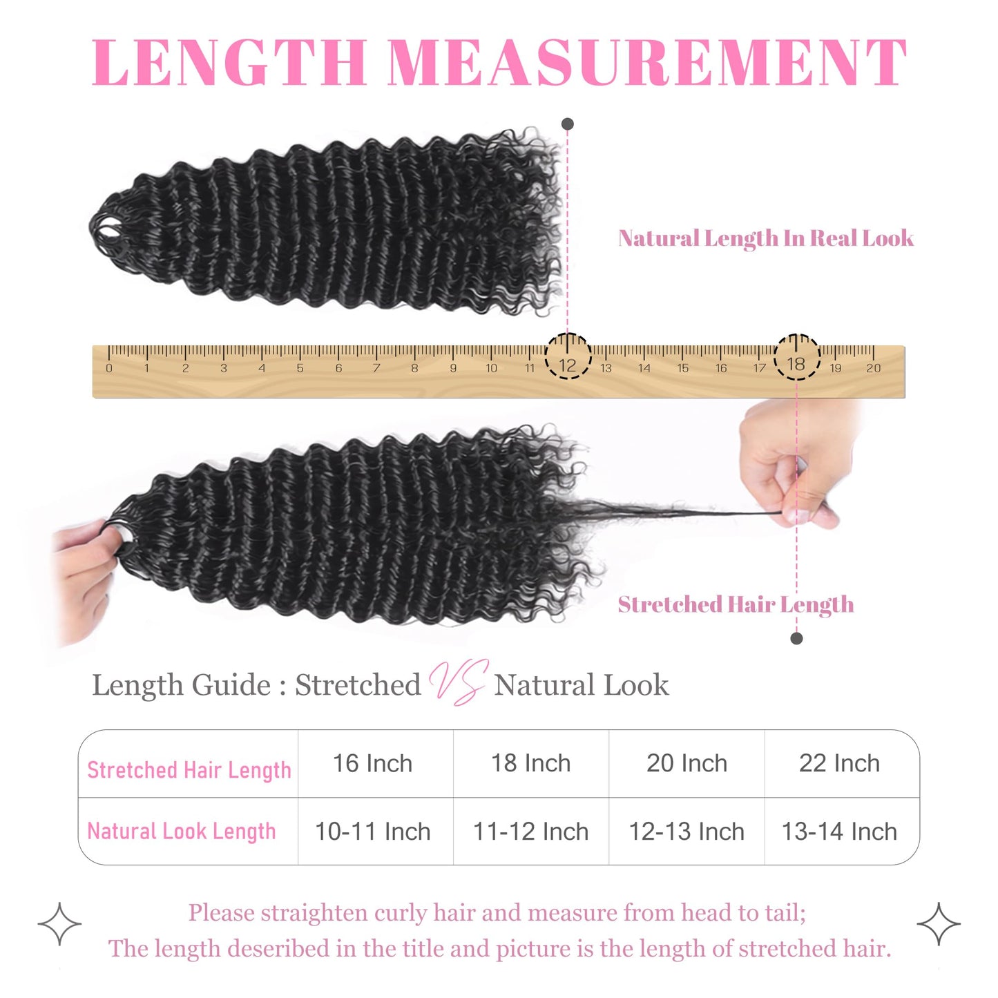 LADEMI Human Crochet Hair, Miracle Feather Crochet Hair Knotless Deep Wave