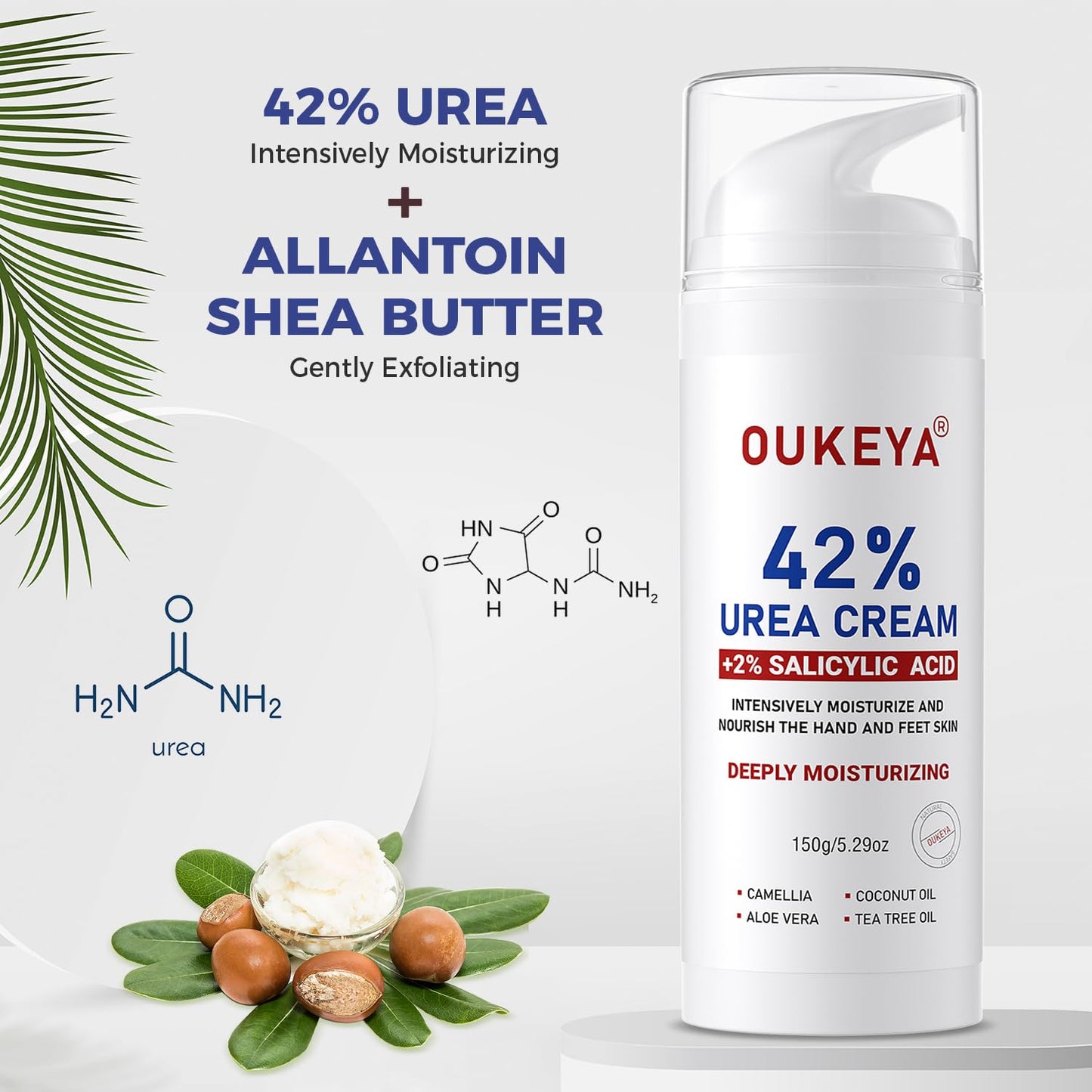 Urea Cream 42% with 2% Salicylic Acid - Moisturizing Foot Cream for Dry, Rough Skin | 5.29 Oz