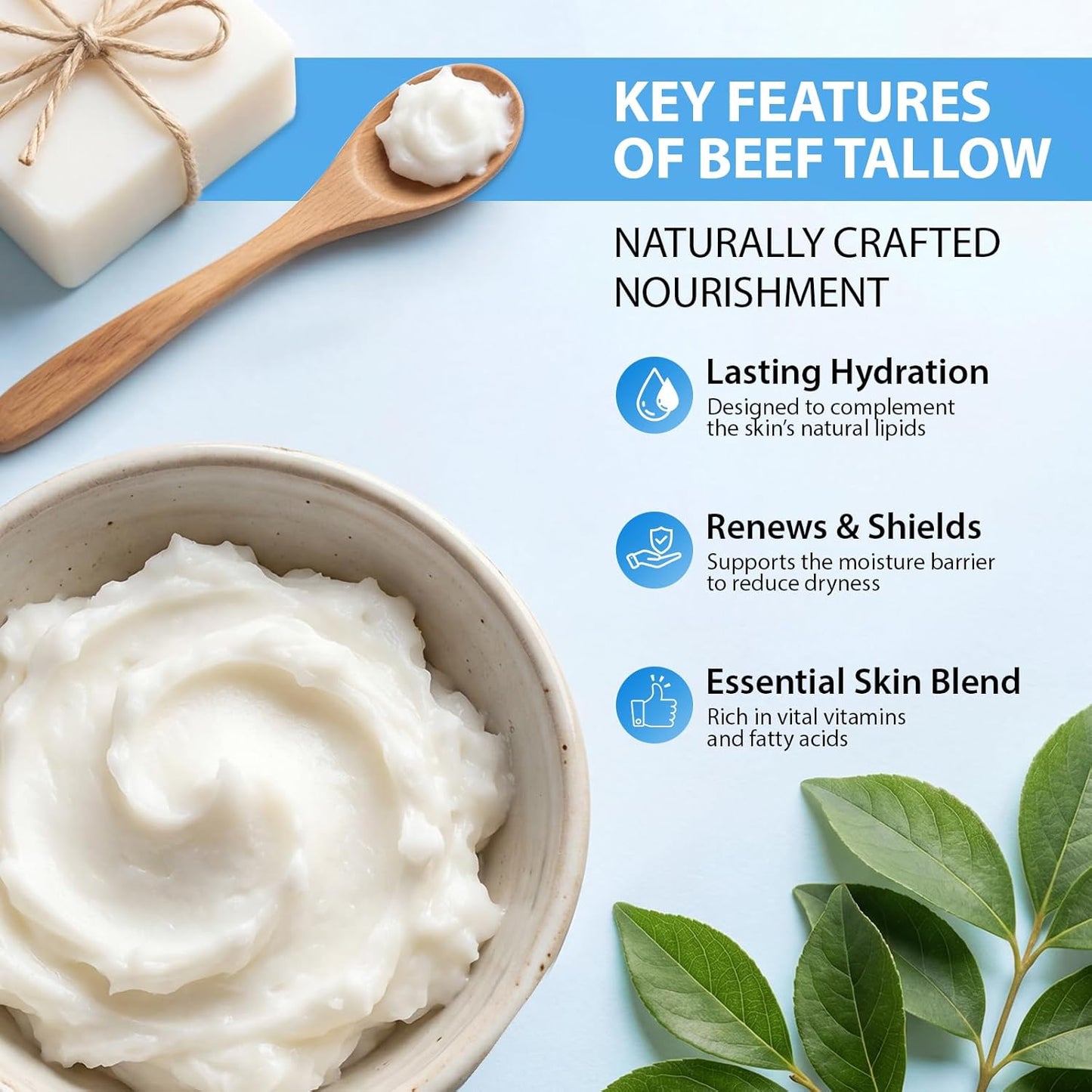 Copper Peptide GHK-Cu Balm - Deep Hydrating Beef Tallow & Honey Skin Moisturizer | 2.1 Oz