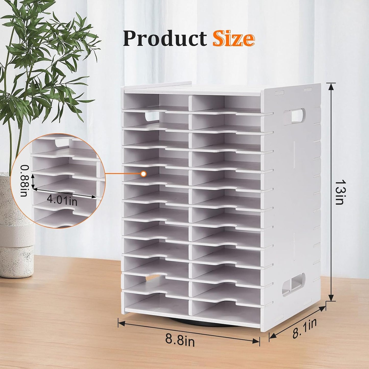 48 Slots Ink Pad Holder - Spinning Stamp Pad Storage Organizer for Craft Supplies