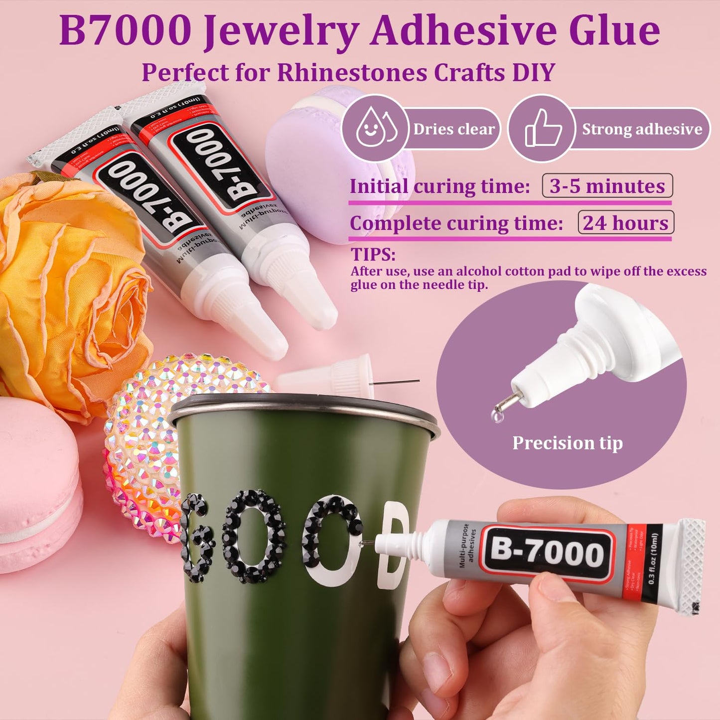 32000 Pcs Black Rhinestones - Flatback Resin Gems for Bedazzling | Jewelry Glue & Tweezers Included