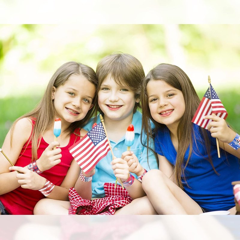 Slap Bracelets for Kids - 50 Pcs 4th of July Party Supplies | Fun Classroom Prizes & Favors