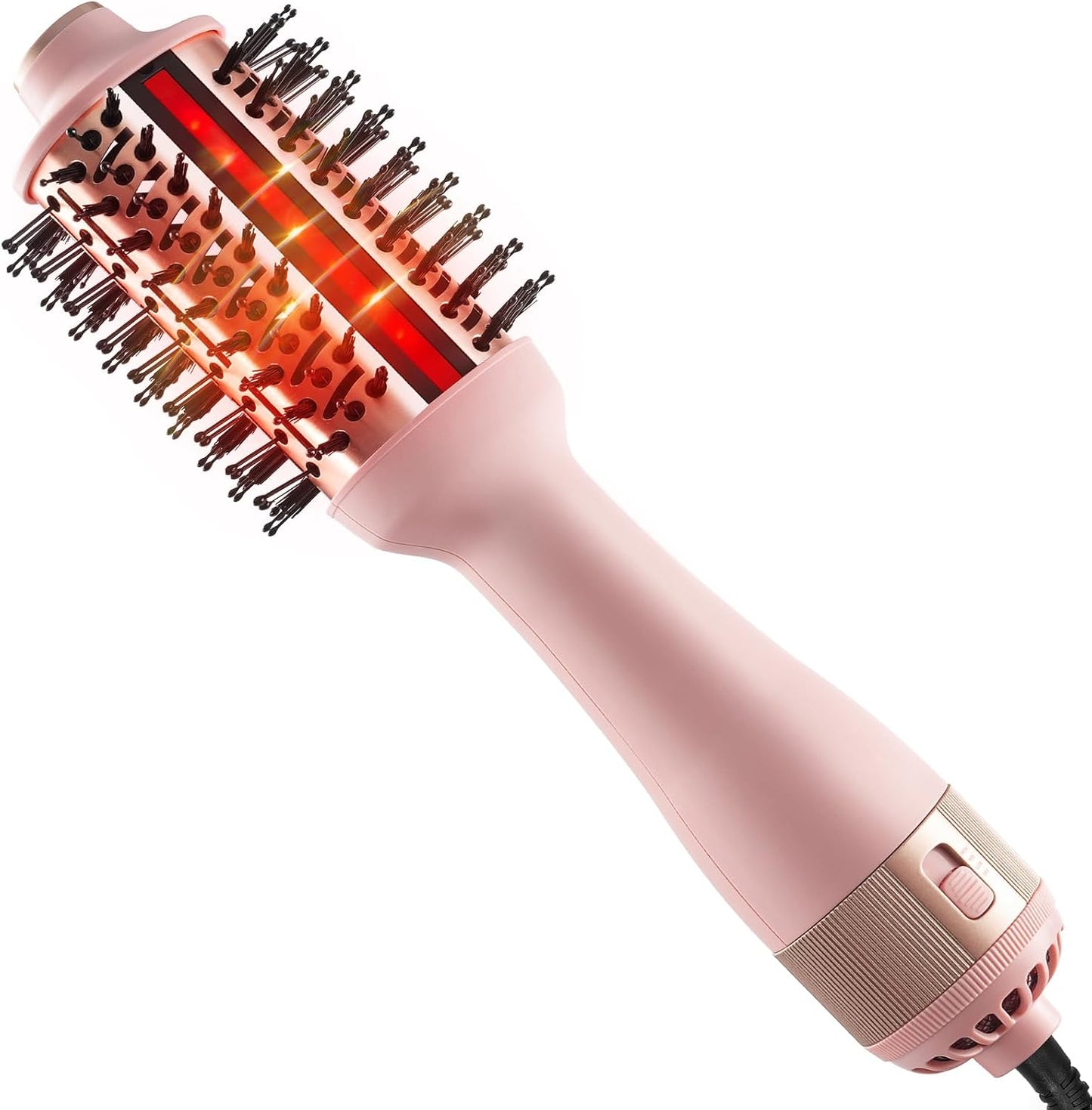 HIPPIH Infrared Blow Dryer Brush - 4-in-1 Anti-Frizz Styling Tool for Smooth Volume | Oval Barrel Design