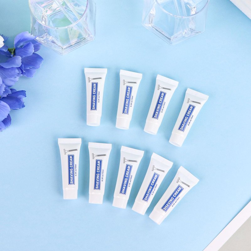 200 Pack Travel Size Shaving Cream Bulk,10ml/0.35fl oz Individually Wrapped Mini Disposable Shaving Cream in Bulk 1.2x2.8 inch Travel Size Toiletries Amenities for Guests,Homeless,Charity