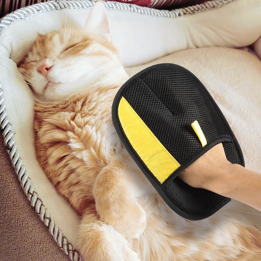 Pet Hair Removal Glove for Cats & Dogs, 2025 New Pet Hair Remover Electrostatic Gloves Pet Hair Remover Glove for Couch, Furniture, Carpet, Curtain, Washable Reusable Animal Fur Removal Tool (2PCS)
