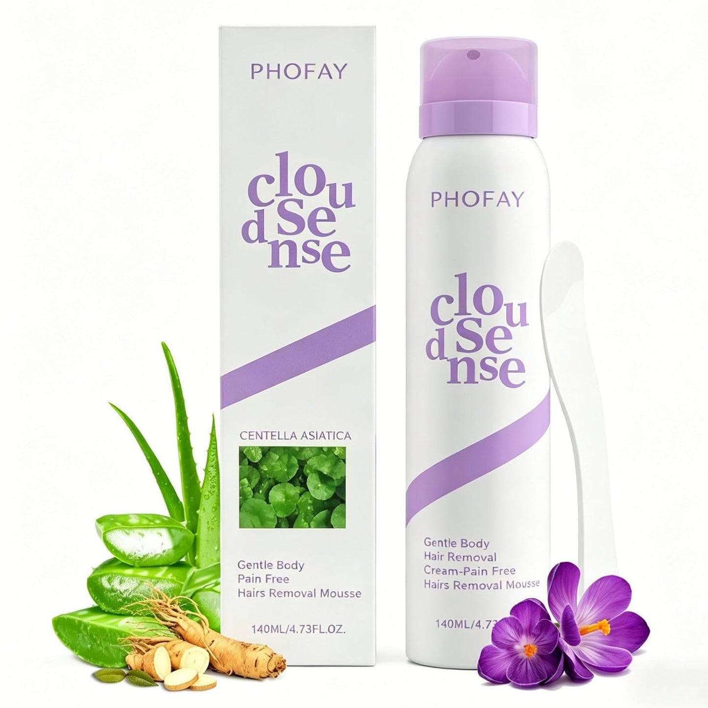 Smooth Hair Removal Spray for Sensitive Skin - Painless Depilatory Cream with Aloe & Hyaluronic Acid | 1PC