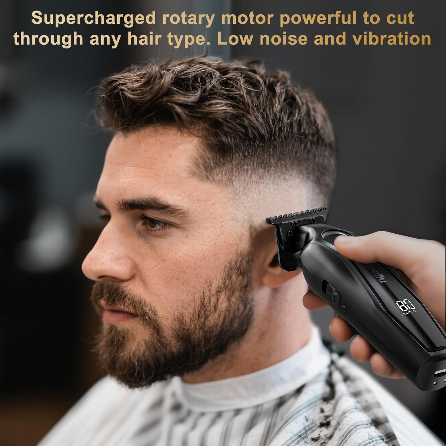 ciwellu Hair Trimmer for Men, Professional Barber Liner & Beard Trimmer with Zero-Gap T-Blade Clippers,USB-C Fast Charge with 7 Guards for Hair/Body
