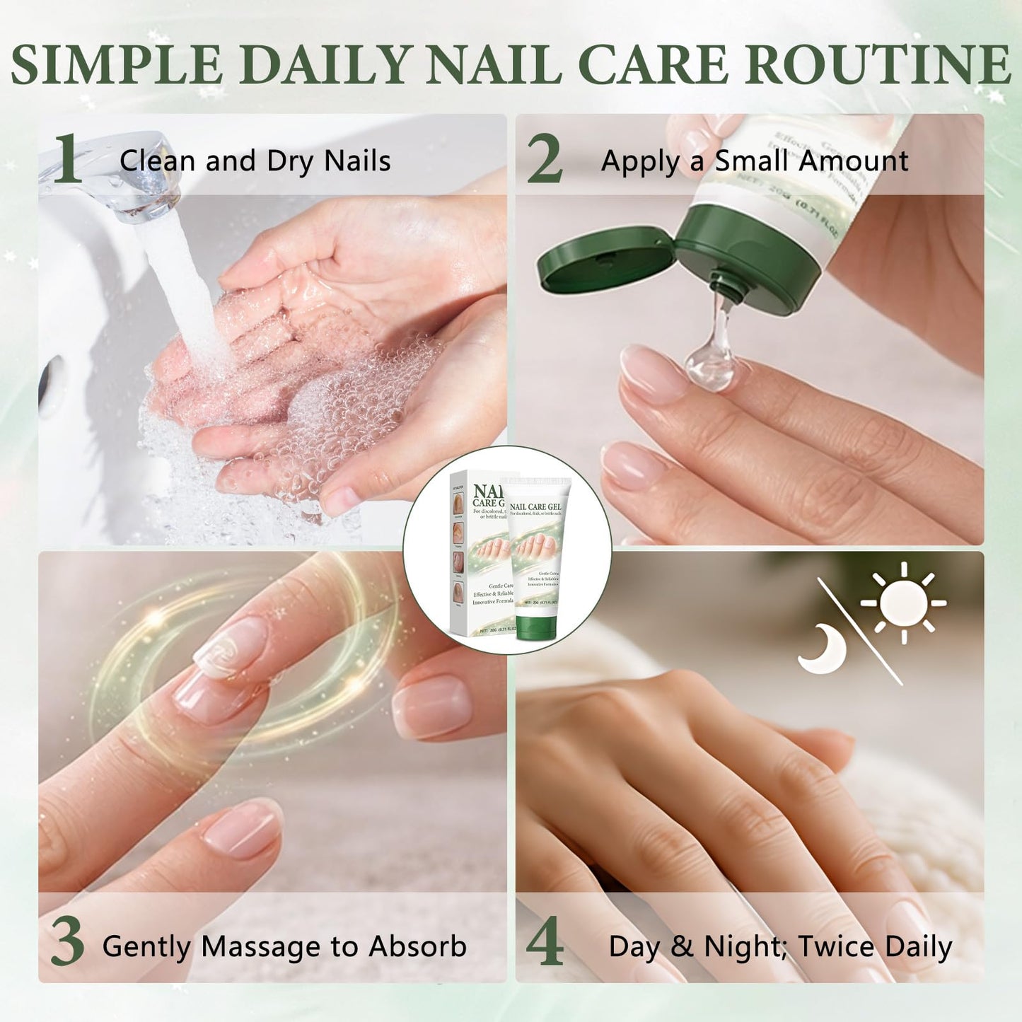 Nail Repair Gel, Nail Growth Serum, Toe Nail homFungusgo, Nail Strengthening Serum for Damaged, homBrittle & Thin Nails, Nourishing Formula, Fast Absorbing, Enhances Nail Appearance 20g