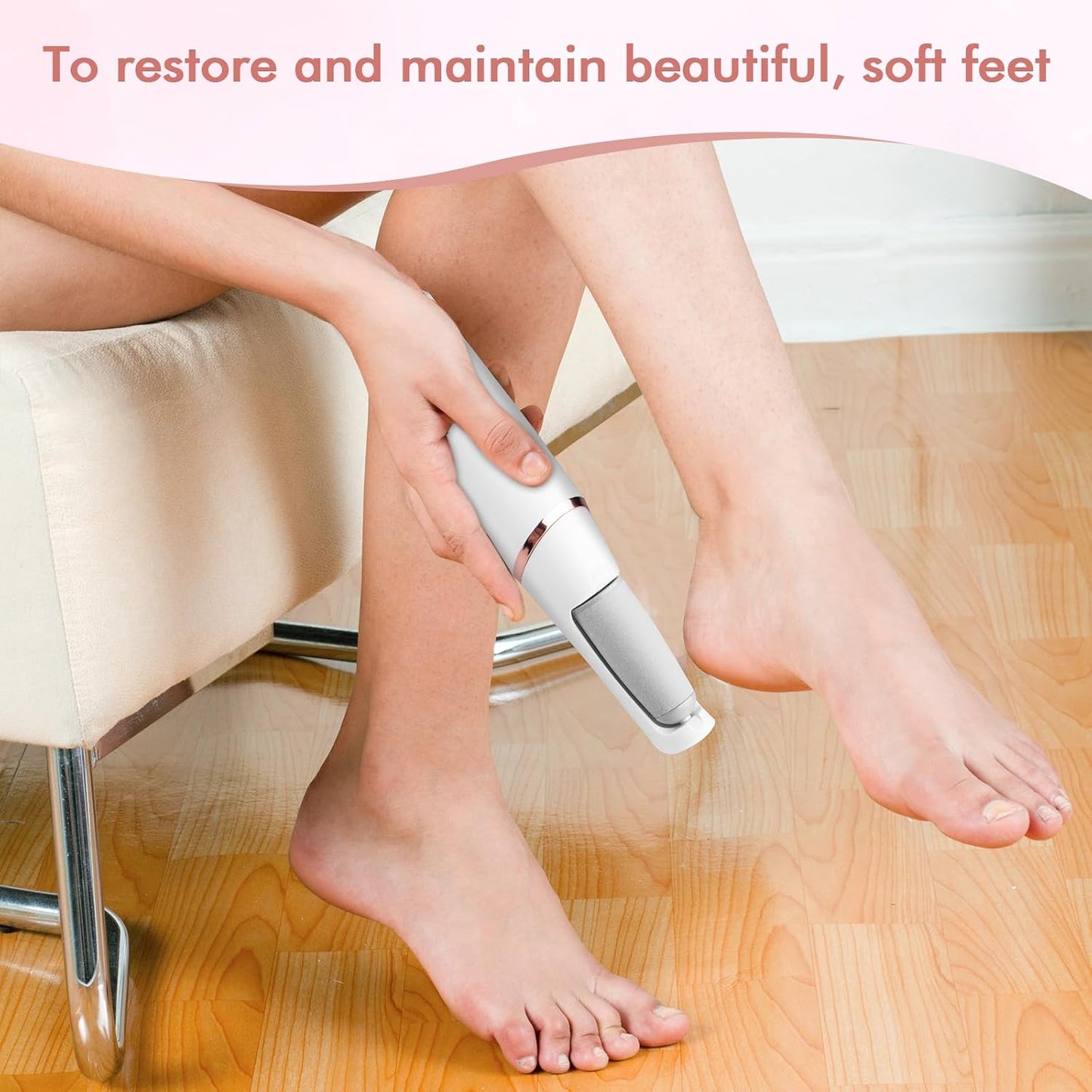 Electric Foot File - Professional Callus Remover with 2 Grinding Heads & Cleaning Brush | Ideal for Dry, Cracked Skin