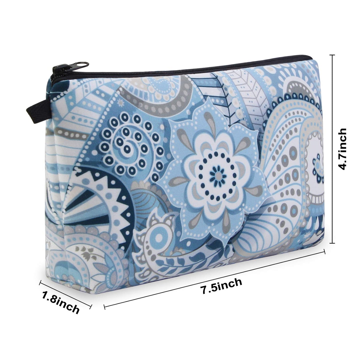 MAGEFY Makeup Bag 6 Styles Portable Travel Cosmetic Bag for Women Flower Patterns Zipper Pouch Sloth Gifts Makeup Pouch with Black Zipper (6 packs)