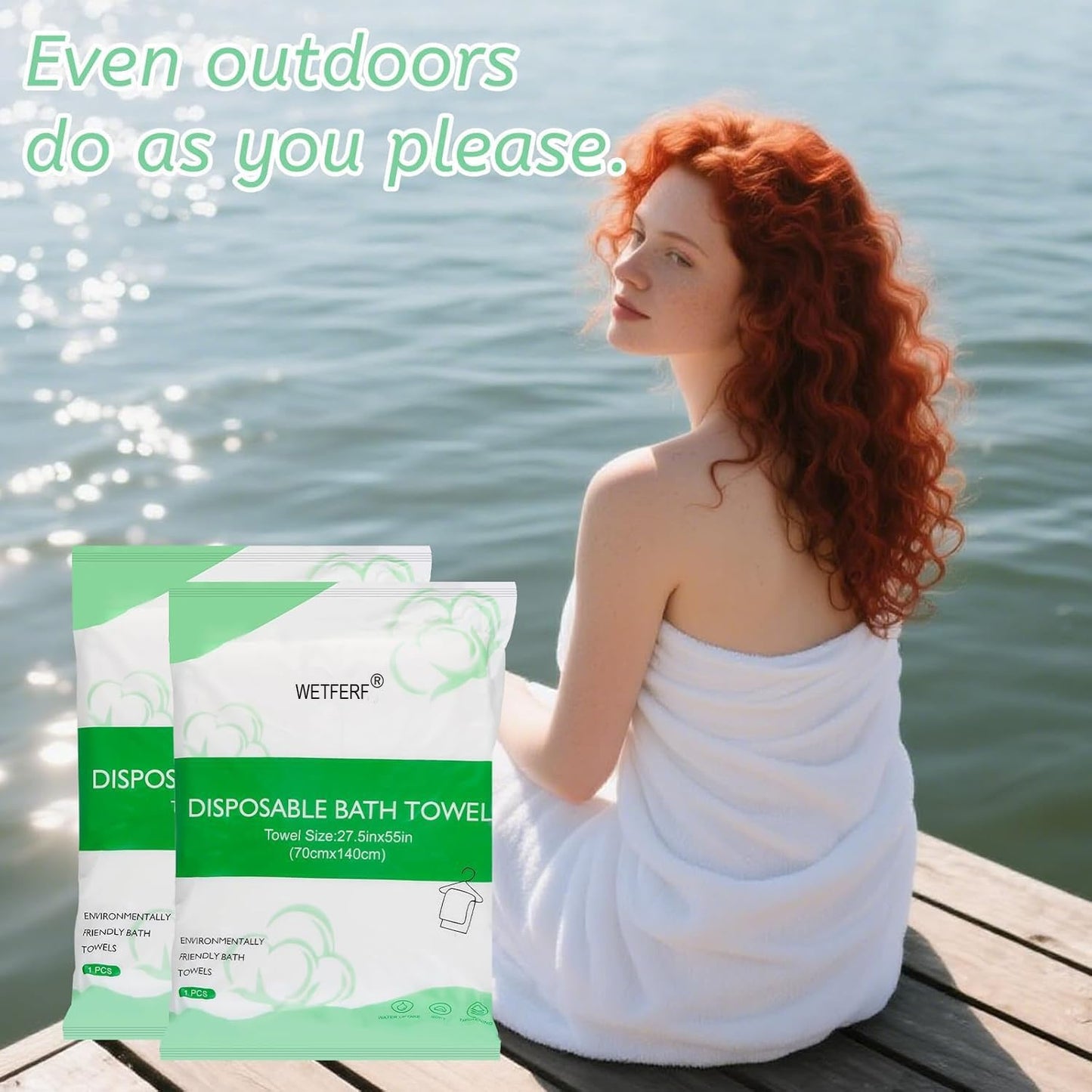 Disposable Bath Towels - 20 Pack Durable Large Portable Thick Towels for Travel, Spa & Camping | 55'' x 27.5''