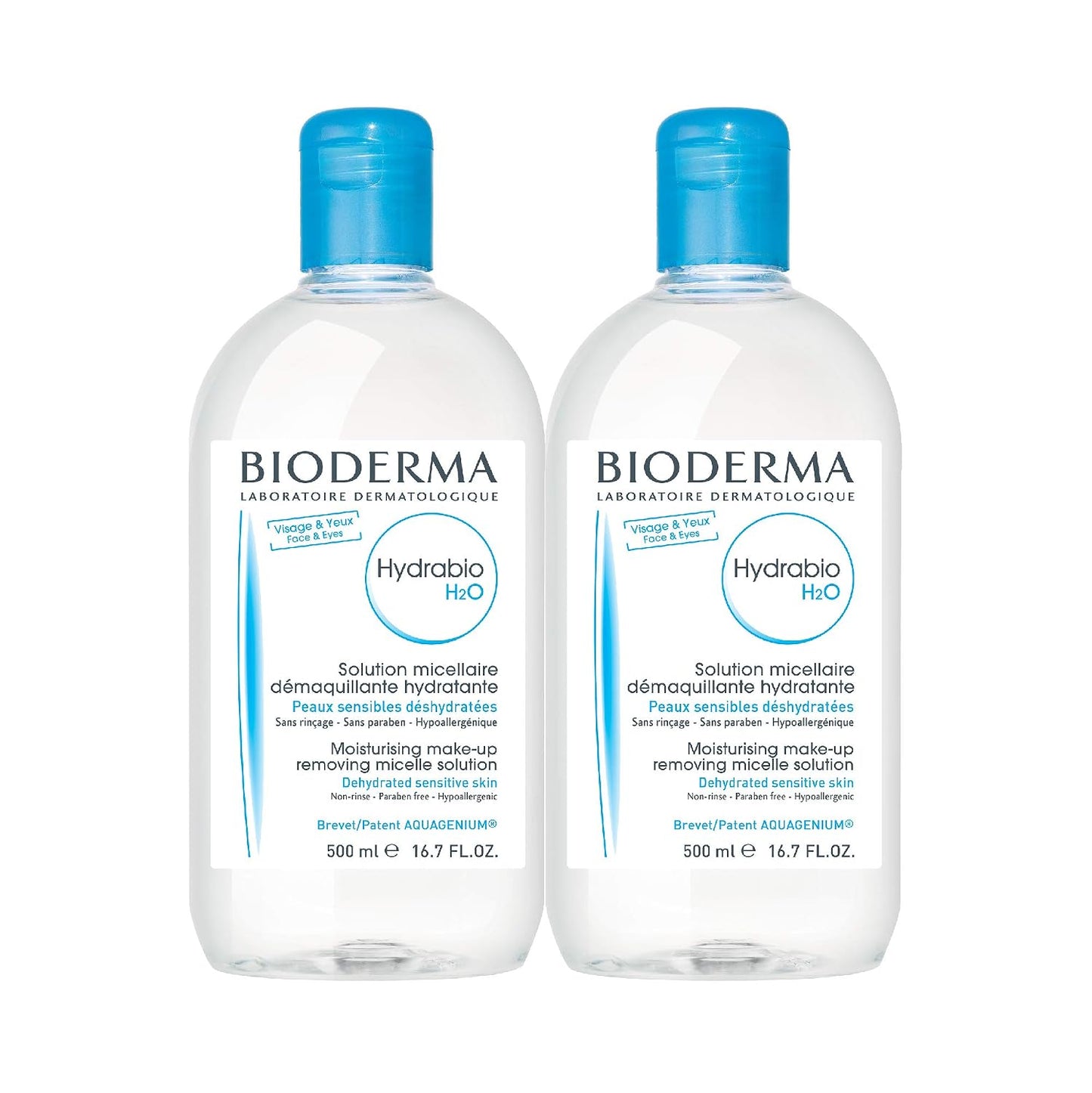 Bioderma Hydrabio H2O Micellar Water - Gentle Face Cleanser & Makeup Remover | Ideal for Dehydrated Sensitive Skin