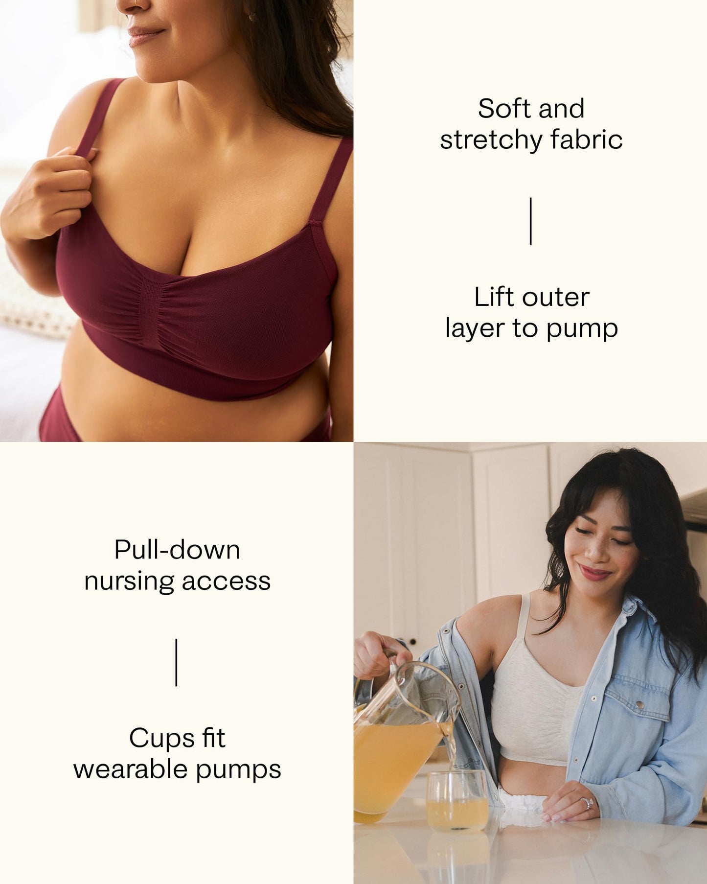 Kindred Bravely Sublime Sleep Pumping Bra Hands Free, Adjustable Pumping & Nursing Bra with EasyClip for All Breast Pumps (Oatmeal Heather, Large Busty)