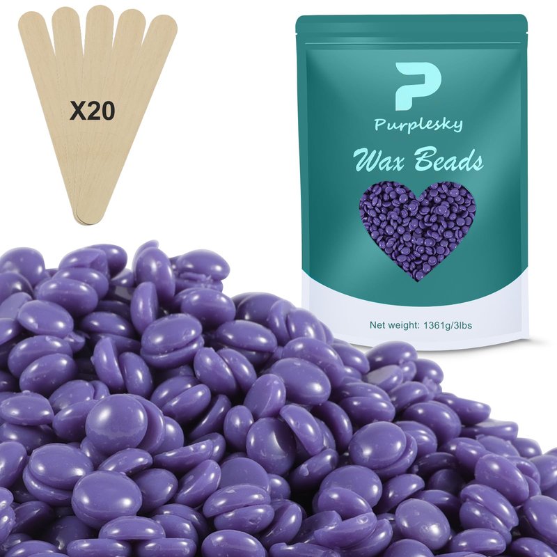 Wax Beads for hair removal- 1lb Hard Wax Professional Beans - Low Termperature Stripless Melting Wax for Body, Leg, Bikini Back, Nose, Upper Lip, Facial, Underarm - Brazilian Painless Waxing