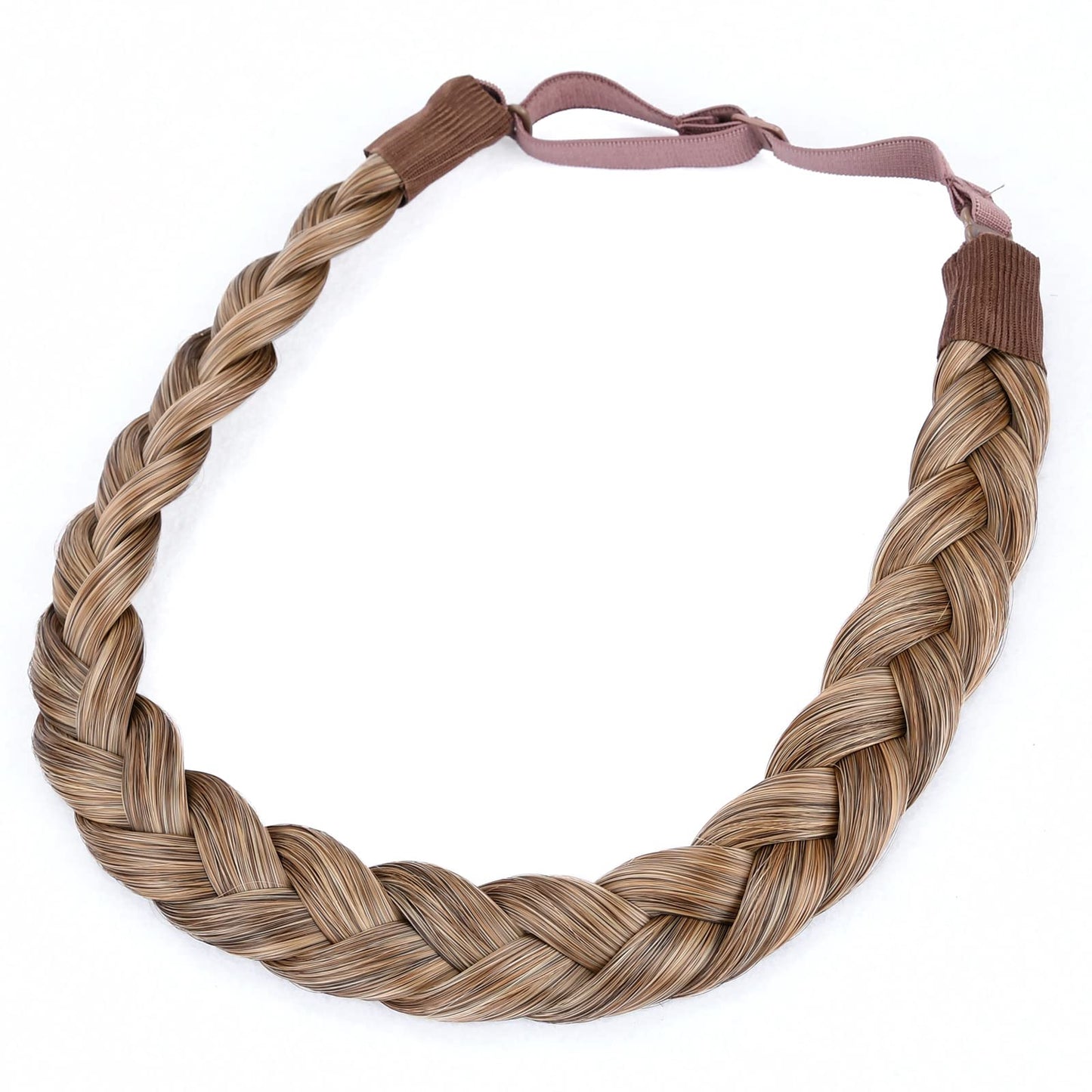 DIGUAN Synthetic Hair Braided Headband Classic Chunky Wide Plaited Braids Elastic Stretch Hairpiece Women Girl Beauty accessory, 55g aHairBeauty (#Dark Blonde)