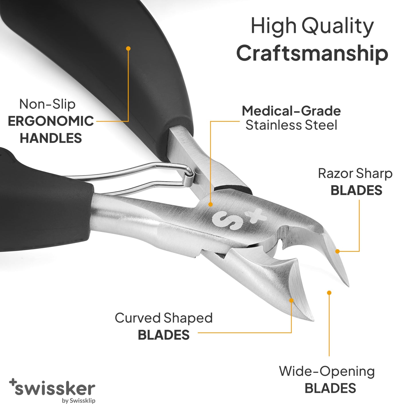 Swissker by Swissklip Heavy Duty Toenail Clippers for Men and Women – Professional Ergonomic Large Toe Nail Cutter & Trimmer for Thick Nails Seniors, Long Handle Ingrown Toe Nail Clipper