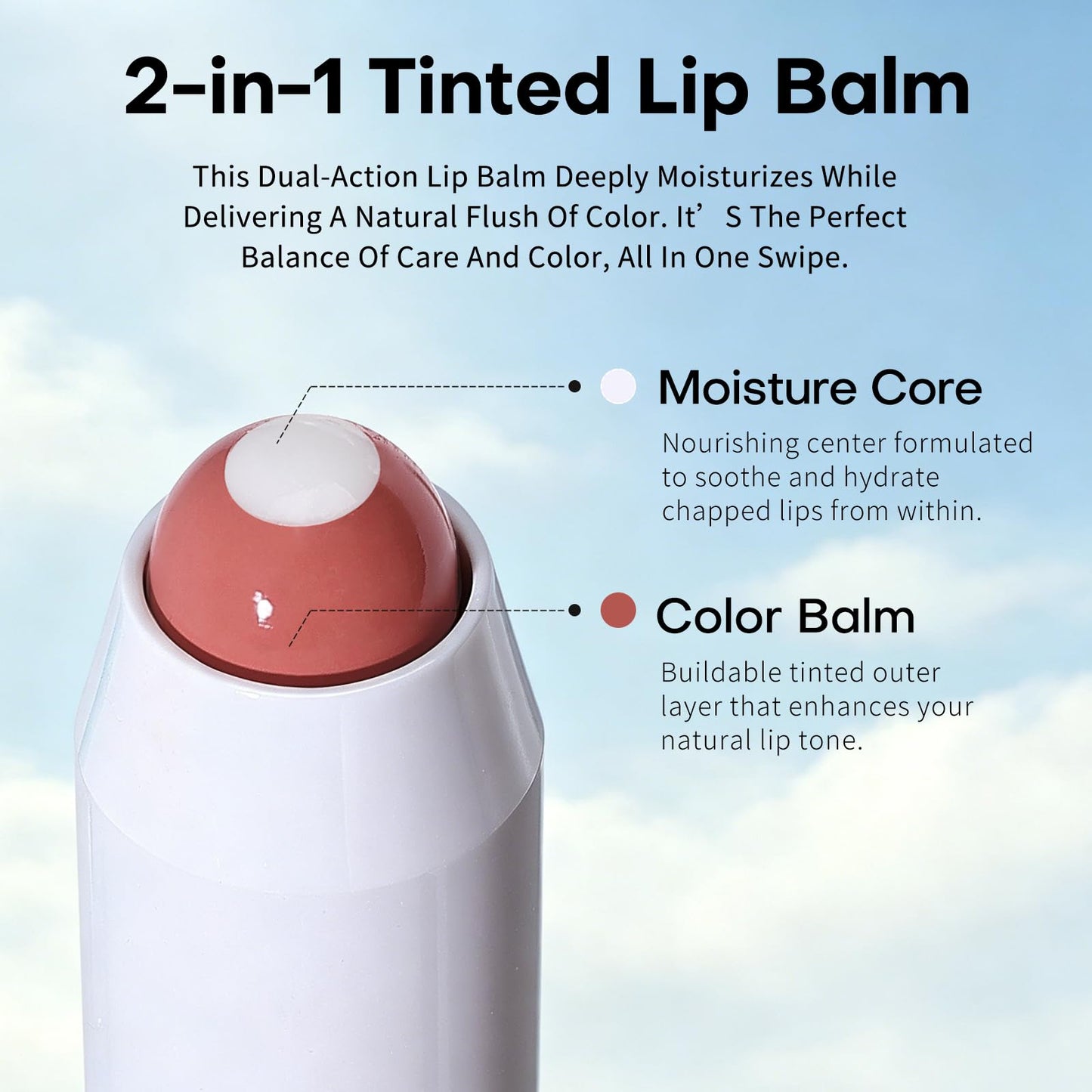 bayfree Plumping Tinted Lip Balm for Dry Lips, 5 PCS Long Lasting Hydrating Chapstick with Jojoba Seed Oil & Vitamin E, Buildable Color Lipbalm, Glossy Finish, Vegan for All Skin Tones, Garden
