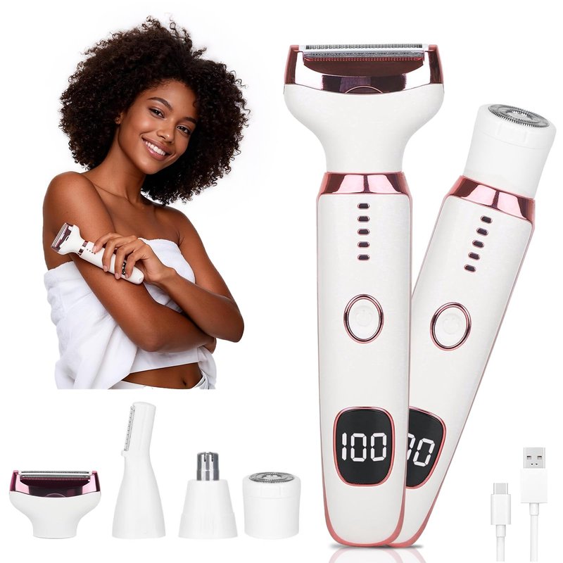 Beanify 2026 Led Display Electric Razor,Beauty Women's Wet & Dry Electric Shaver, Painless 4 in 1 Painless Body Razors,Cordless 3-Blade Ladies Shaver for Legs, Arm, Underarms, Bikini (Beige)