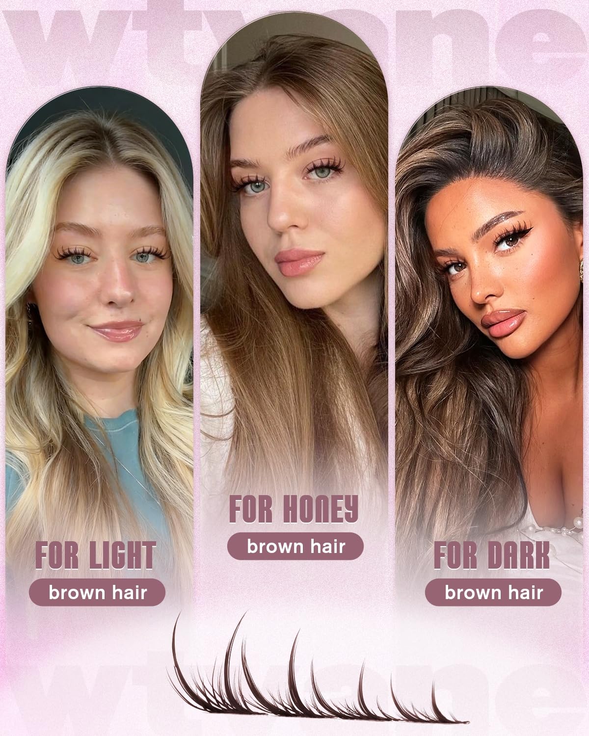 Brown Lash Clusters - Spiky 8-14mm Manga Eyelash Extensions | Wispy Bunny Individual Lashes
