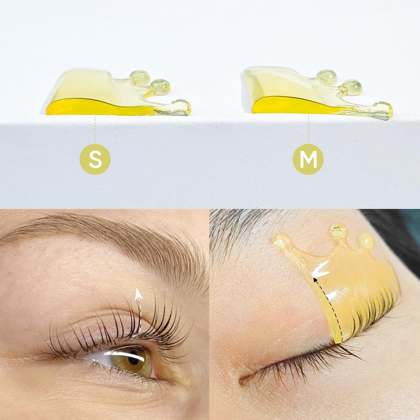 PERMANIA Lash Lift Pads, New Self-Adhesive Super Soft Lash Lift Rods Extreme Eyelash Curler Reusable (Yellow)