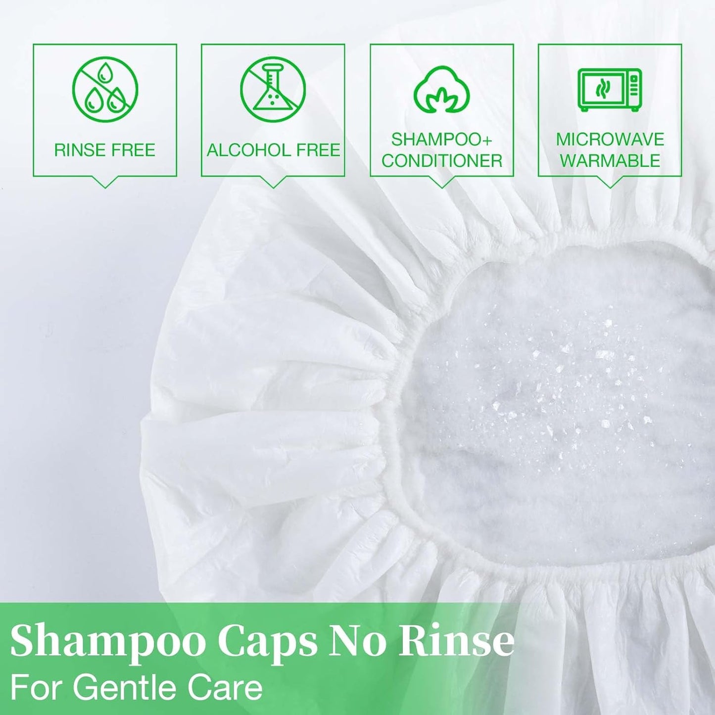 Waterless Shampoo Caps - No Rinse Hair Washing Shower Caps | 6-Pack for Elderly & Camping