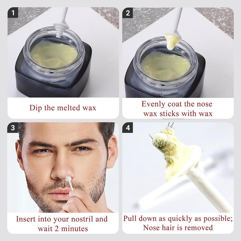 NTOYDHSZ 100 Pcs Nose Wax Sticks, Disposable Plastic Nasal Hair Applicators, Dual-Ended for Nose/Ear/Eyebrow/Upper Lip, Painless & Easy-to-Use, Suitable for Men & Women, Home & Travel Use