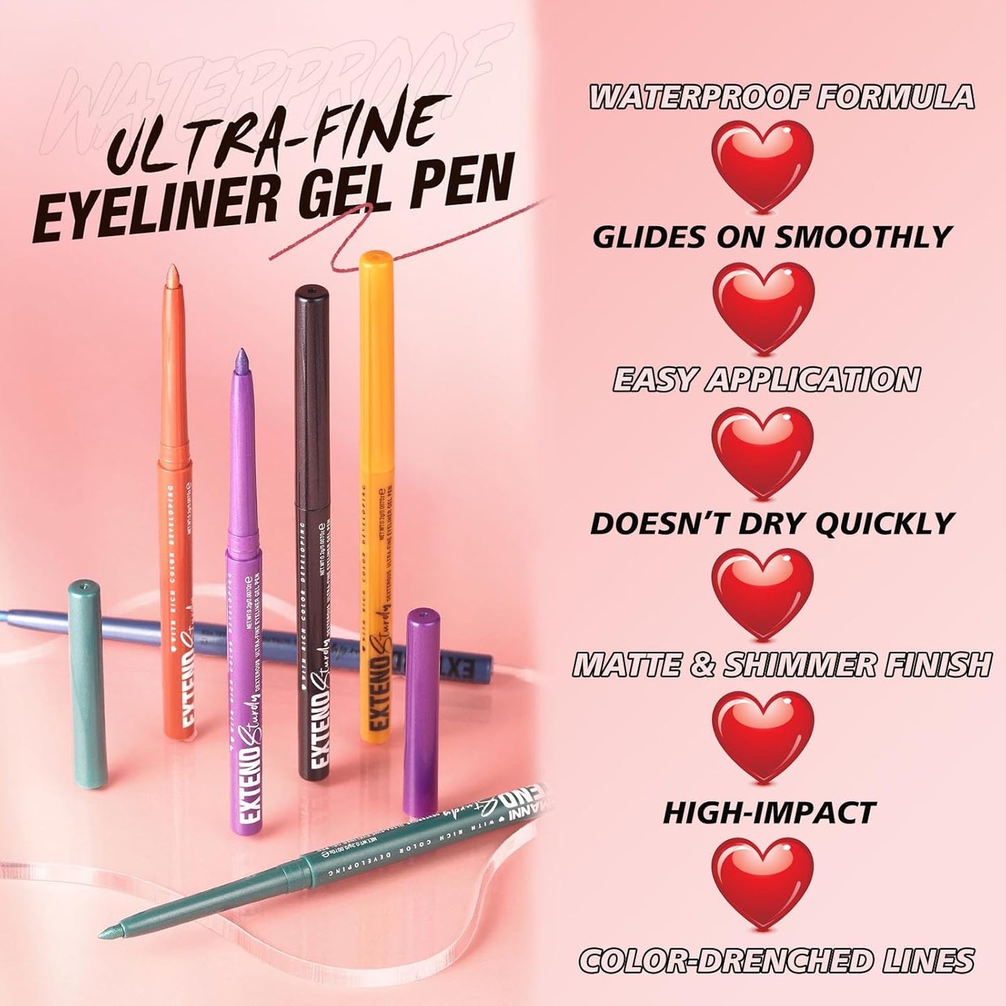 Cream Eyeliner Set - Quick-Drying, Waterproof & Smudge-Proof | 12 Versatile Shades for Sensitive Eyes