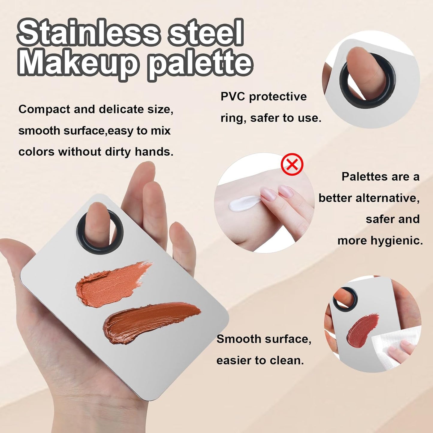 Professional Makeup Spatula Set - 5pcs Stainless Steel Palette for Foundation, Acrylic Cosmetic Tools | Reusable Beauty Accessories