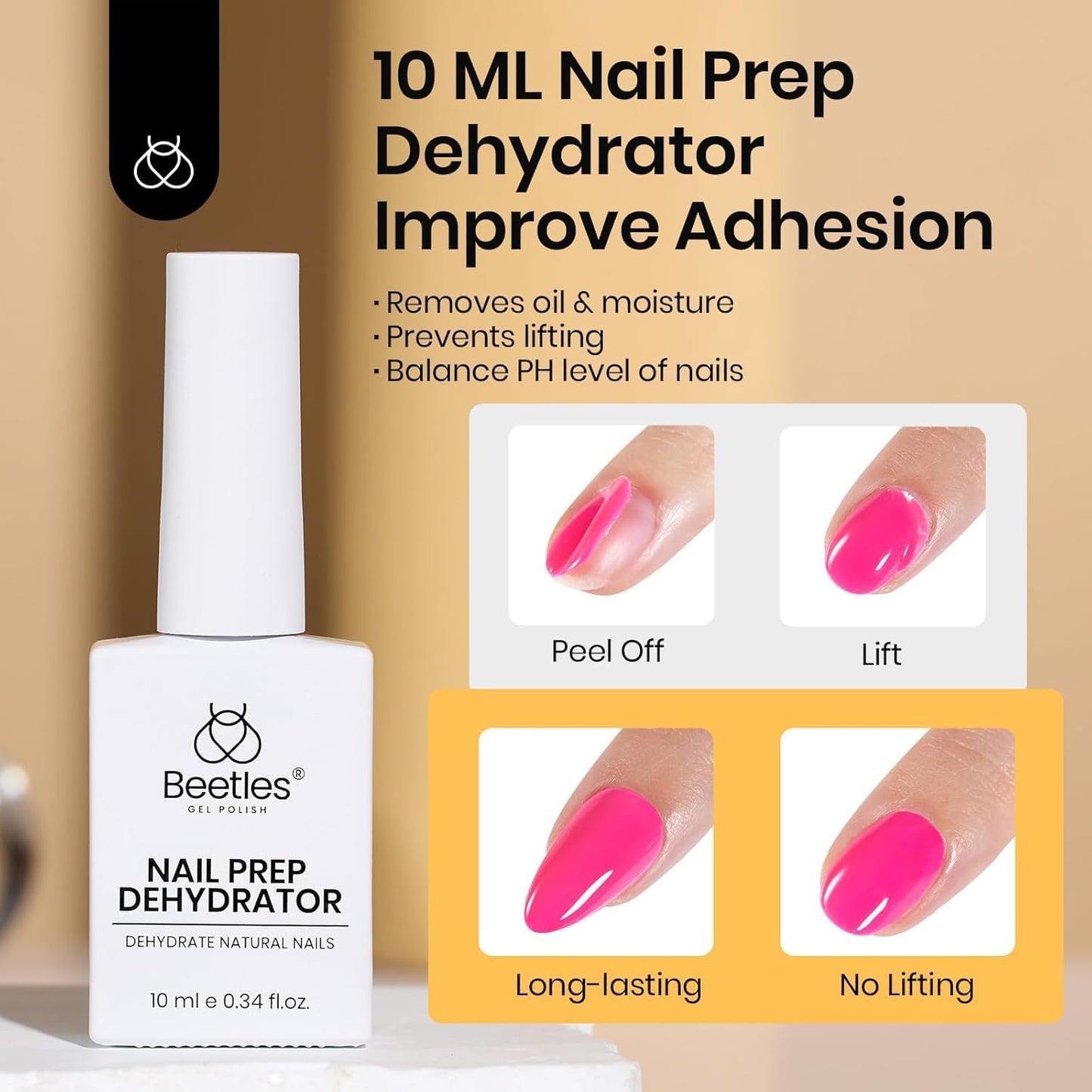 Beetles Gel Nail Tips - 576 Pcs Short Almond Acrylic False Nails | 12 Sizes, Easy DIY Press-On Extensions