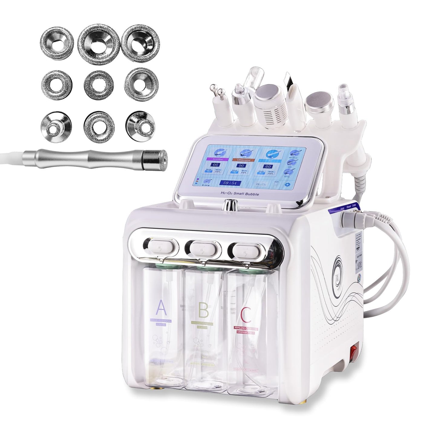 Hydrogen Oxygen 7 in1 Diamond Microdermabrasion Machine，Facial Peeling Skin Care for Salon Personal Home Use
