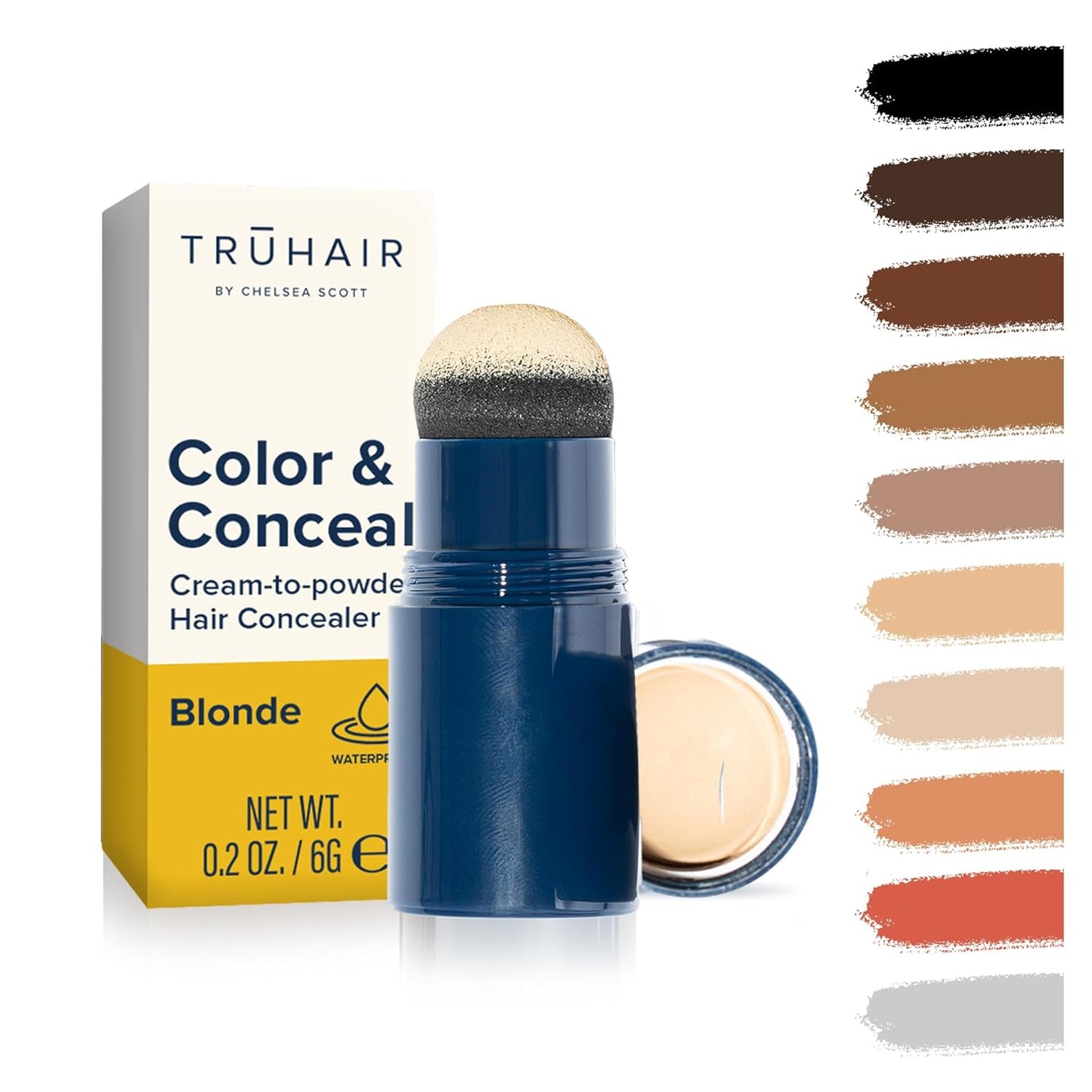 TRUHAIR Color & Conceal Waterproof Root Touch Up - Gray Coverage & Hairline Filling | Auburn Shade
