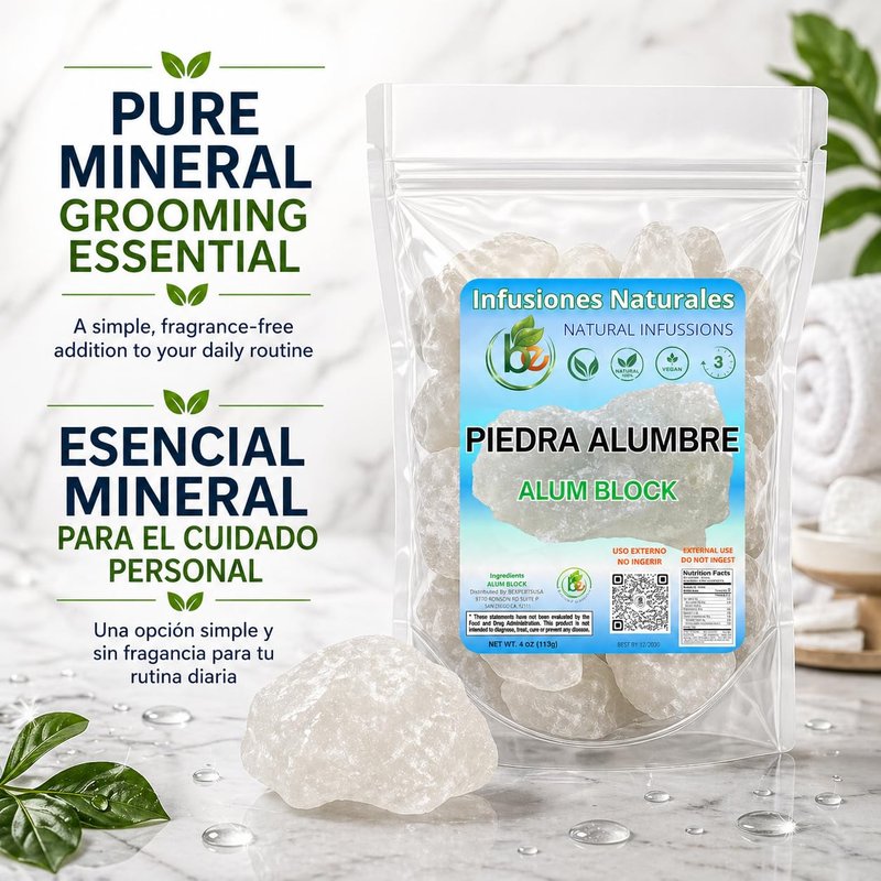Alum Stone (Piedra de Alumbre) - 4 oz - Multi-Purpose Crystal for Skin Care and Healing - Natural Deodorant & Antiperspirant | Shaving Stone: