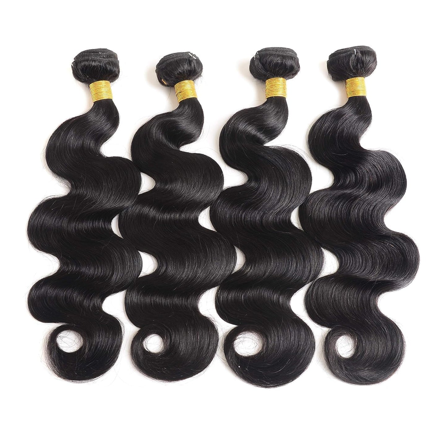 12A Body Wave Human Hair 4 Bundles 18 20 22 24 Inch 100% Remy Virgin Hair Weaves Extensions Body Wave Bundles Human Hair Soft And Silky Natural Black