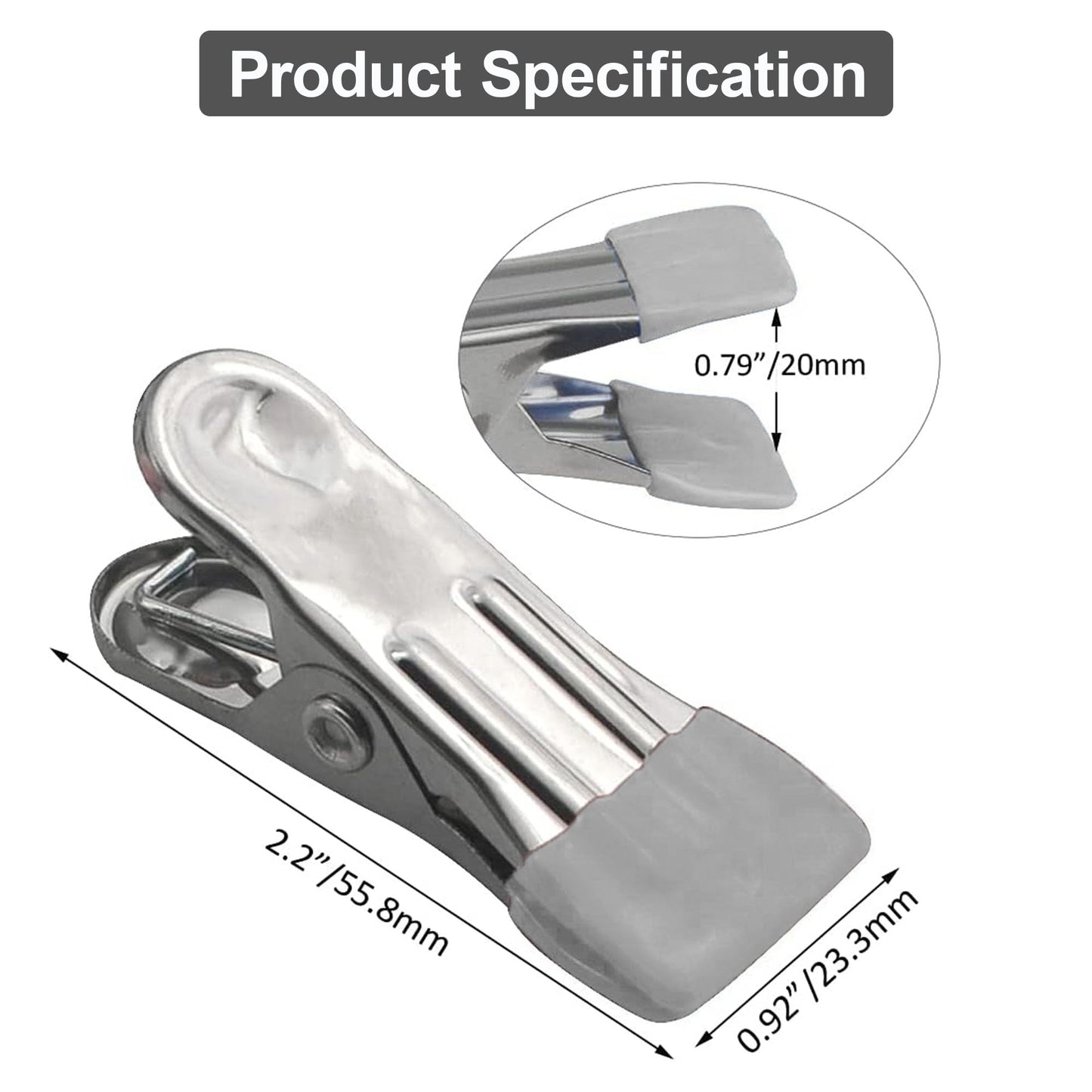 20 Pack Clothes Pins 2 Inch Mini Clothespins and Chip Clips for Food Bag Sealing Photo Hanging Snacks Organization Heavy Duty Plastic Clips for Kitchen Office and Home Use Grey