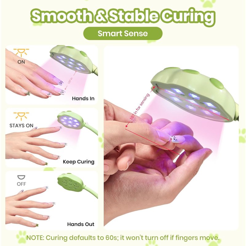 Beetles Gooseneck UV Nail Lamp - Mini LED Nail Light with 3 Timers & Smart Sensor | Cordless Gel Polish Dryer